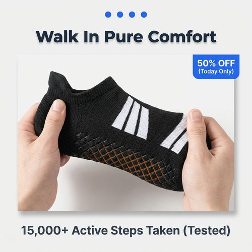 Low-Cut No-Show Sports Socks — Dry, Cushioned Comfort Without Bulky Socks