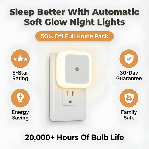 Luces nocturnas LED enchufables, paquete de 8 — Iluminación nocturna automática sin accionar interruptores