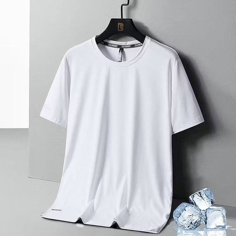 Ice Silk Round Neck T-Shirt — Stay Cool Without Heavy Summer Shirts