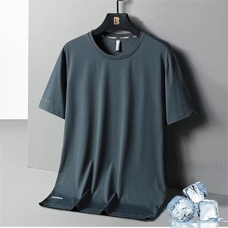 Ice Silk Round Neck T-Shirt — Stay Cool Without Heavy Summer Shirts