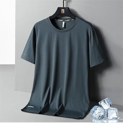 Ice Silk Round Neck T-Shirt — Stay Cool Without Heavy Summer Shirts
