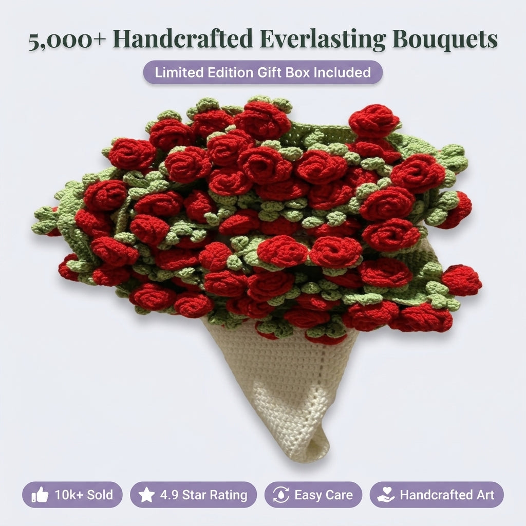 Crochet Rose Bouquet — Lasting Flowers Without Wilting