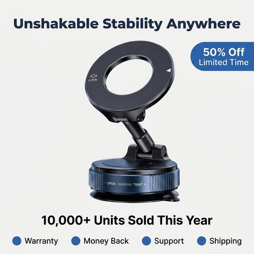 360° Foldable Magnetic Car Phone Mount — Stable Phone Viewing Without Bulky Holders