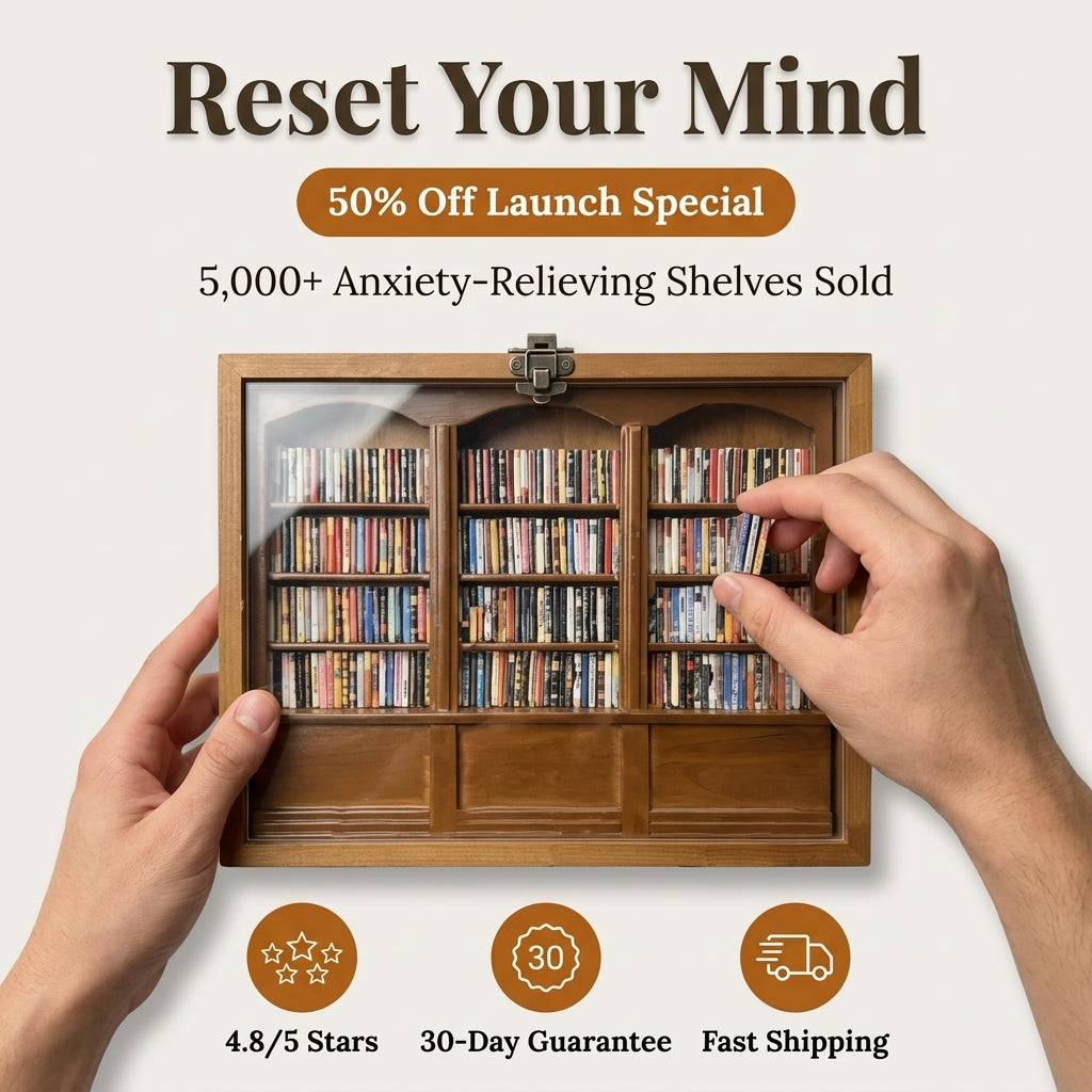 Miniature Anxiety Bookshelf — A Satisfying Reset Ritual For Restless Hands