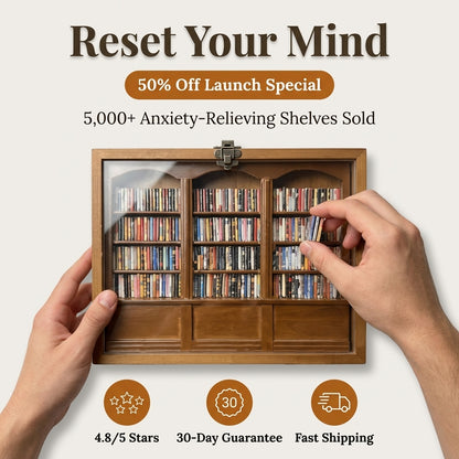 Miniature Anxiety Bookshelf — A Satisfying Reset Ritual For Restless Hands