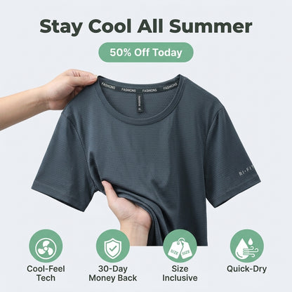 Ice Silk Round Neck T-Shirt — Stay Cool Without Heavy Summer Shirts