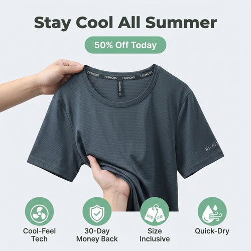 Ice Silk Round Neck T-Shirt — Stay Cool Without Heavy Summer Shirts