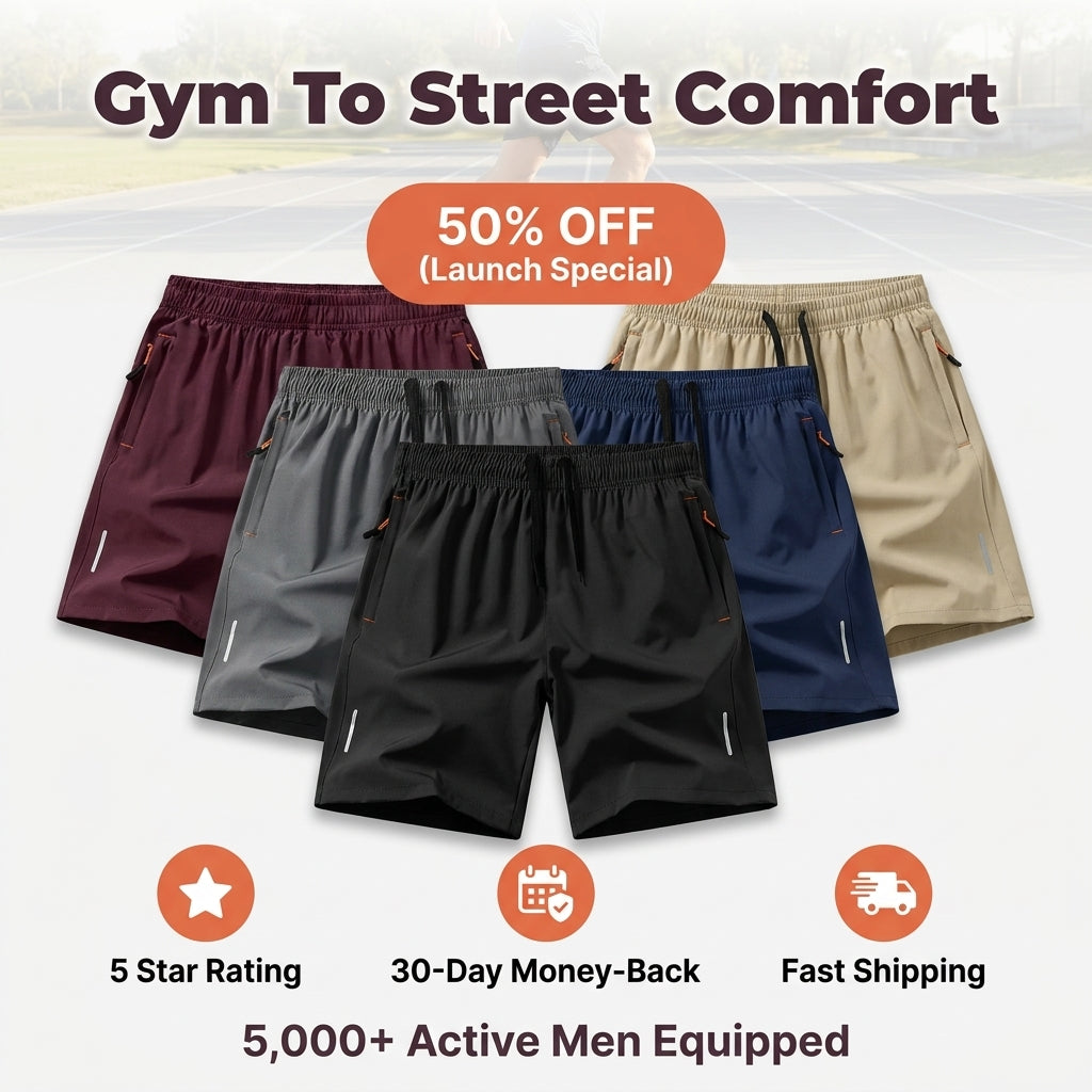 5-Pack Quick-Dry Athletic Shorts — Stay Cool Without Looking Too Casual