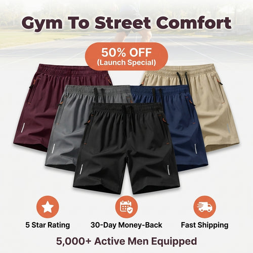 5-Pack Quick-Dry Athletic Shorts — Stay Cool Without Looking Too Casual