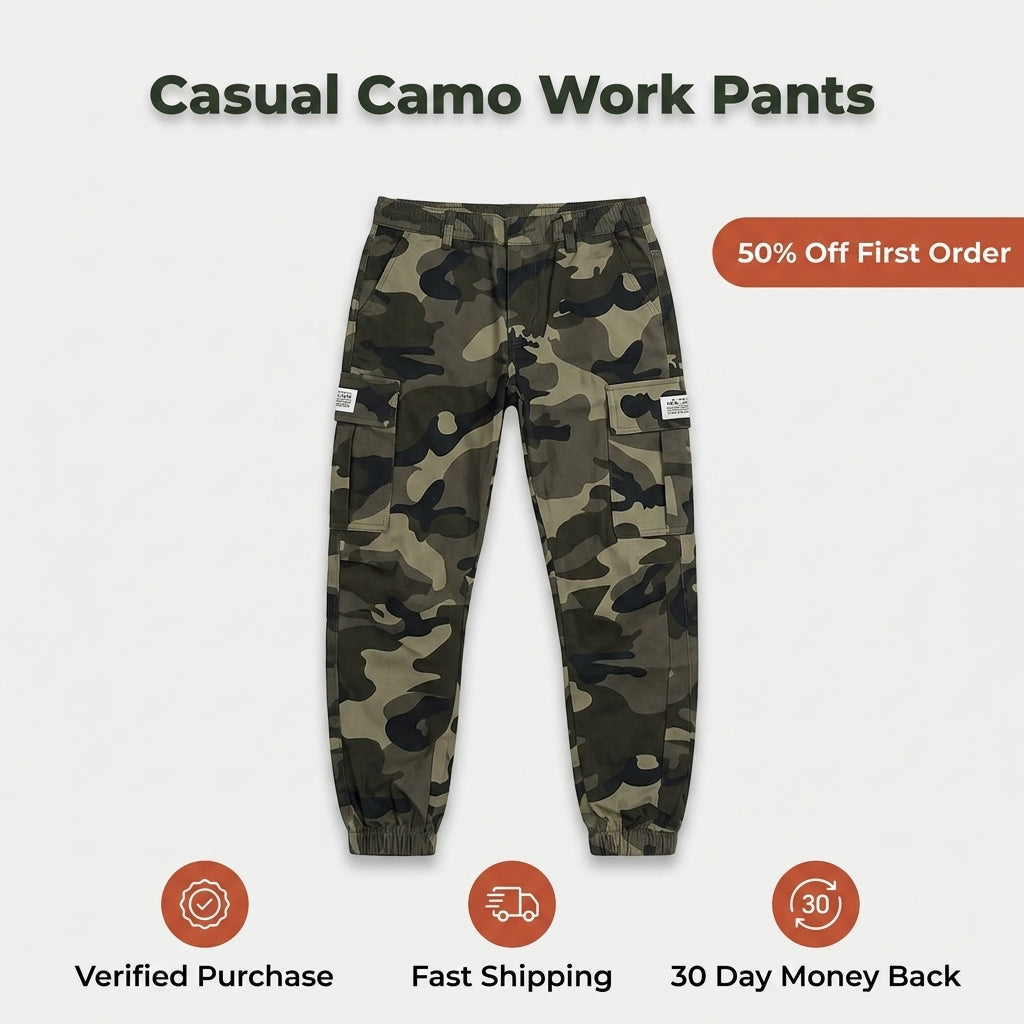 Casual Camo Work Pants — Practical Storage Without Bulky Workwear