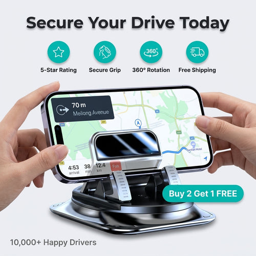 Dashboard Car Phone Mount — Hands-Free Viewing Without Vent Clips Or Suction Cups