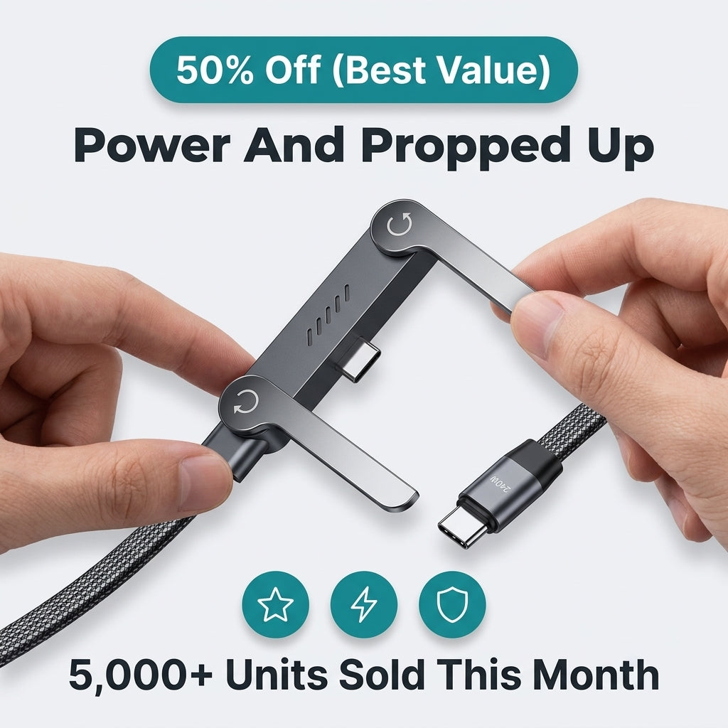 2-in-1 Fast Charging Cable — Charge Your Phone Without Holding It Up