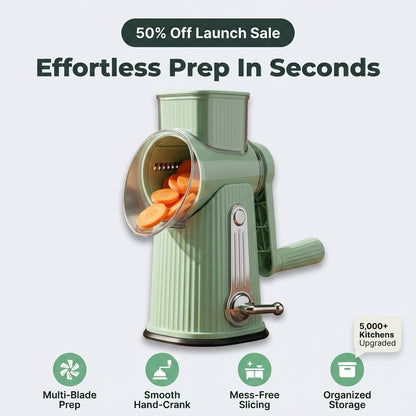 Rotary Vegetable Slicer — Slice, Shred & Grate Fresh Ingredients In Seconds