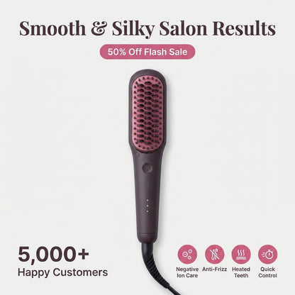 Ionic Hair Straightening Brush — Smooth Silky Hair Without Salon Hassle