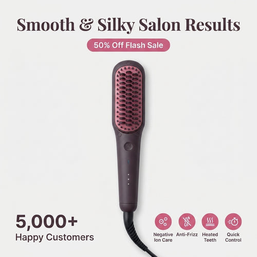 Ionic Hair Straightening Brush — Smooth Silky Hair Without Salon Hassle