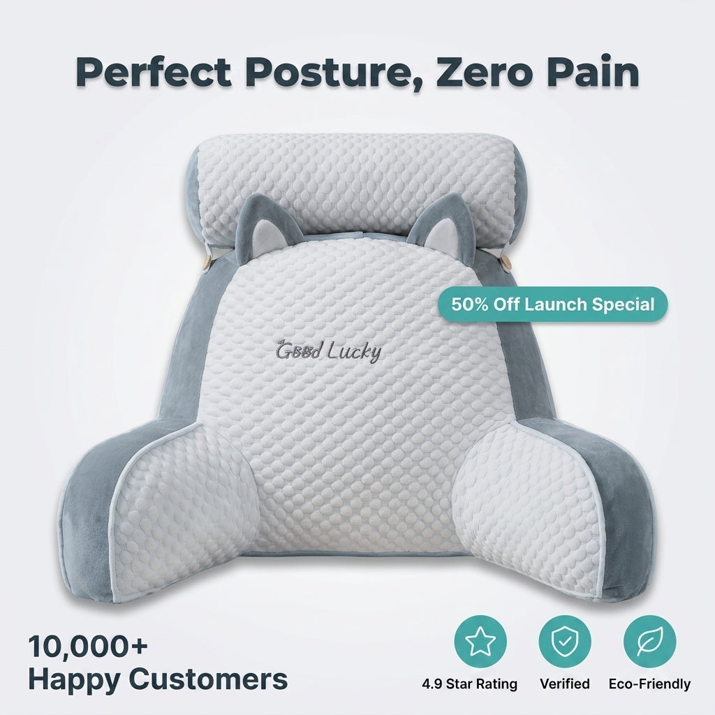 Back & Neck Comfort Pillow — Comfortable Lounging Without Stacking Pillows