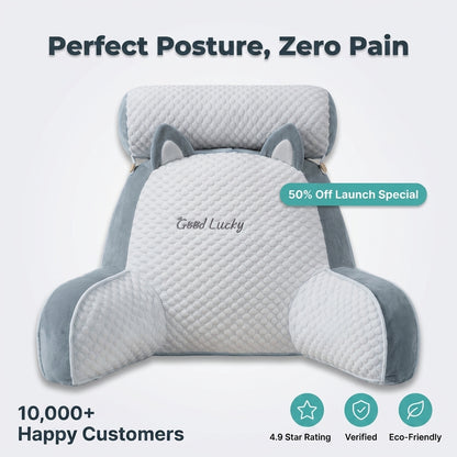 Back & Neck Comfort Pillow — Comfortable Lounging Without Stacking Pillows