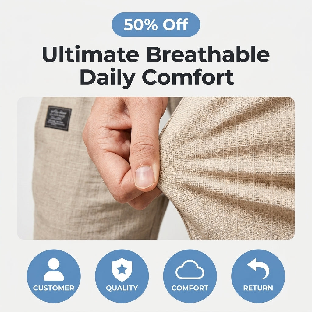 Breathable Straight-Leg Trousers For Men