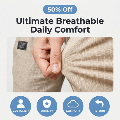 Breathable Straight-Leg Trousers For Men