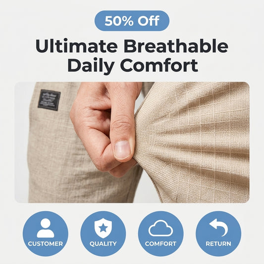 Breathable Straight-Leg Trousers For Men