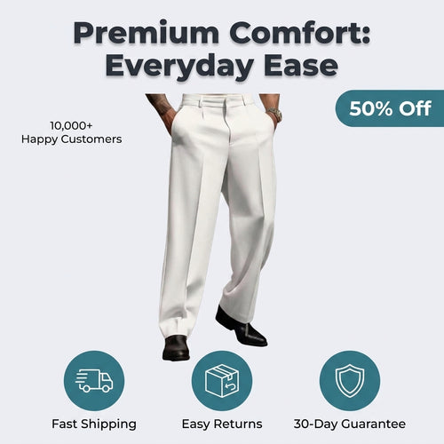 Men’s Pleated Wide-Leg Pants — Relaxed Style Without Tight, Restrictive Trousers