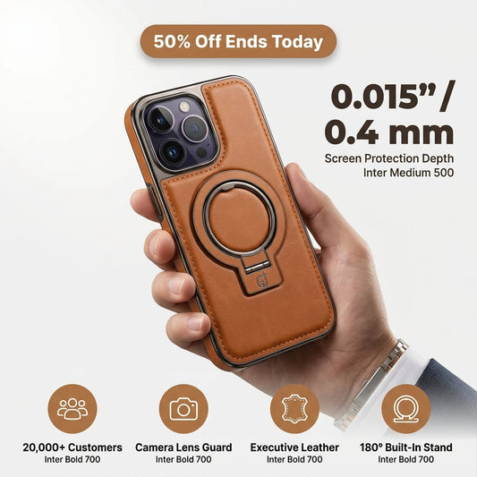 iPhone LuxeLeather Metal Stand Case