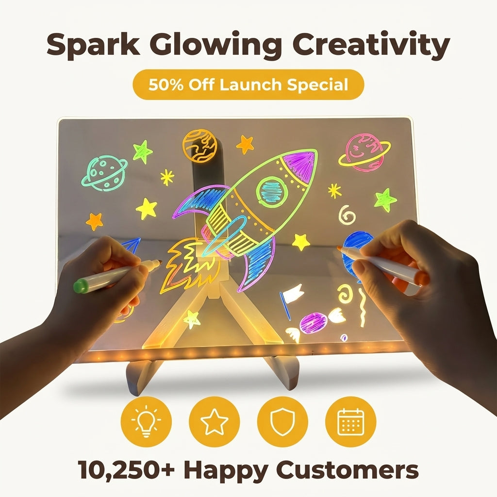 LED Glow Drawing Board — Creative Light-Up Fun Without Messy Paint