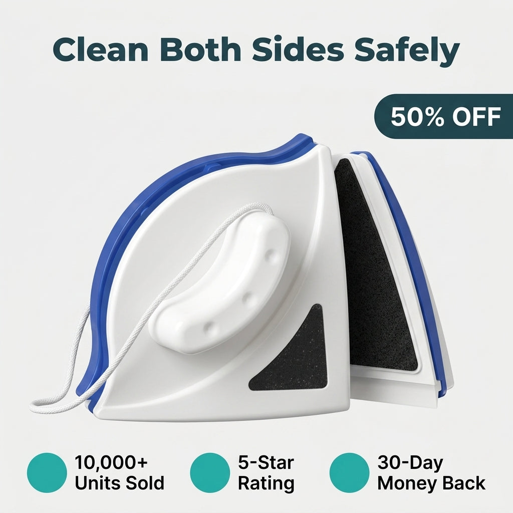 Magnetic Window Wiper — Clean Both Sides Without Reaching Outside