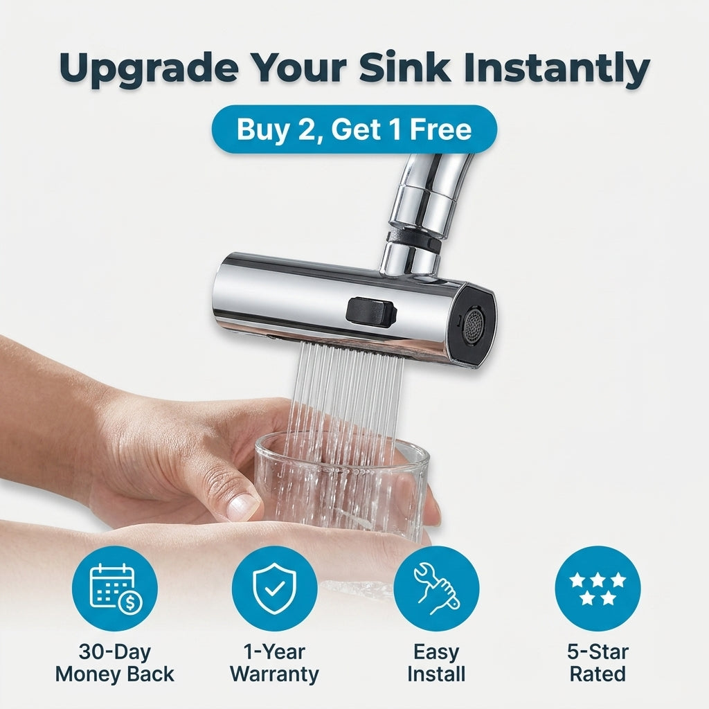 Waterfall Kitchen Faucet Attachment — Wider Rinsing Without Replacing Your Faucet