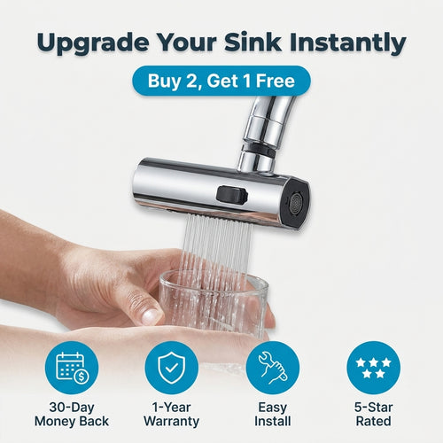 Waterfall Kitchen Faucet Attachment — Wider Rinsing Without Replacing Your Faucet