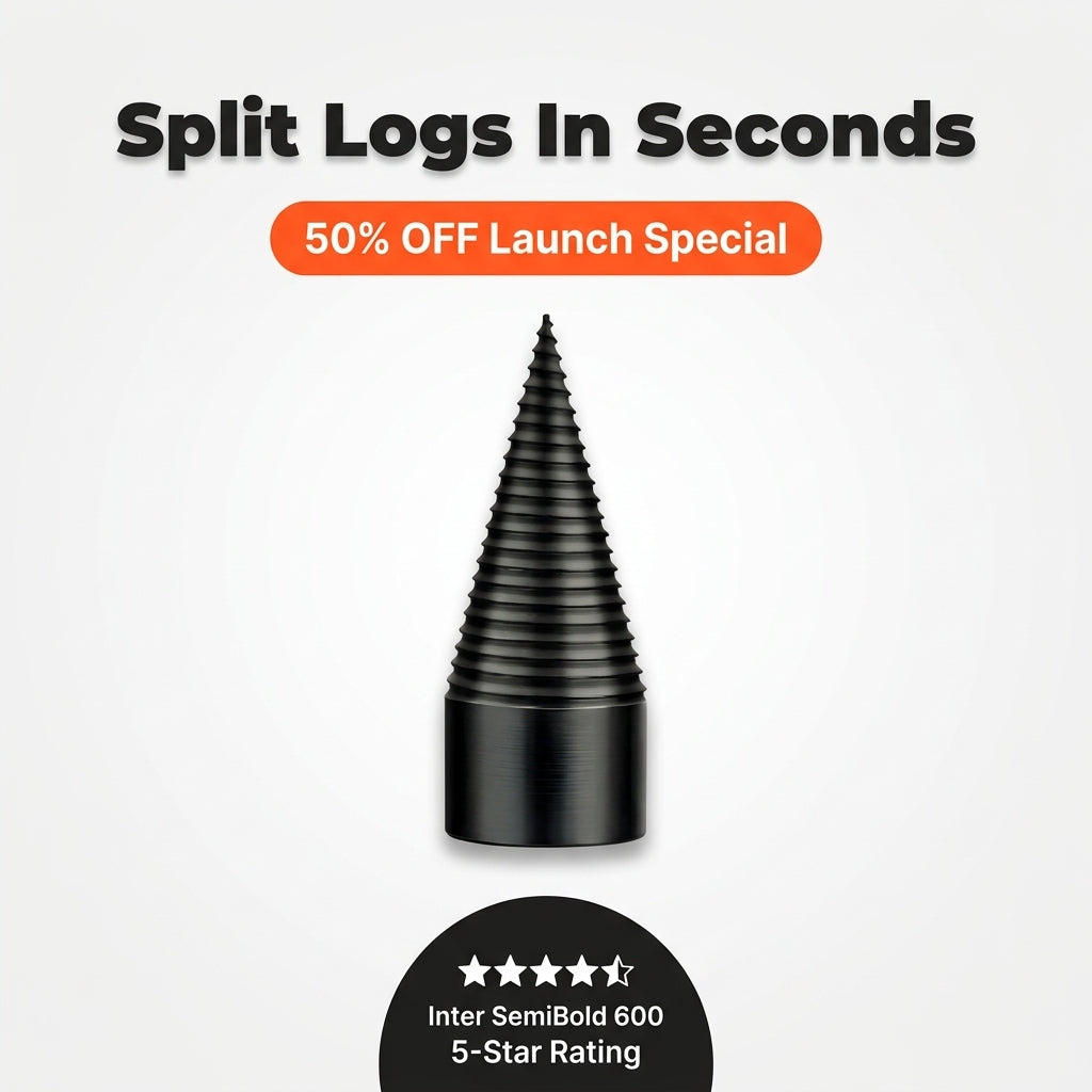 Firewood Drill Bit System — Split Firewood Faster Without Repeated Axe Swings