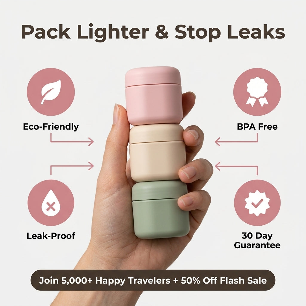 Mini Refillable Travel Jars — Carry Creams & Lotions Without Bulky Bottles