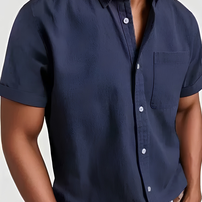 Classic Cotton Short-Sleeve Shirt — Clean Vintage Style Without Heavy Layers