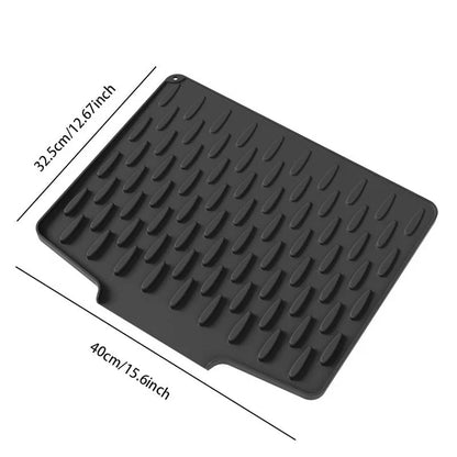 Silicone Drying & Heat-Resistant Mat — Dry Dishes & Protect Counters Without Bulky Racks