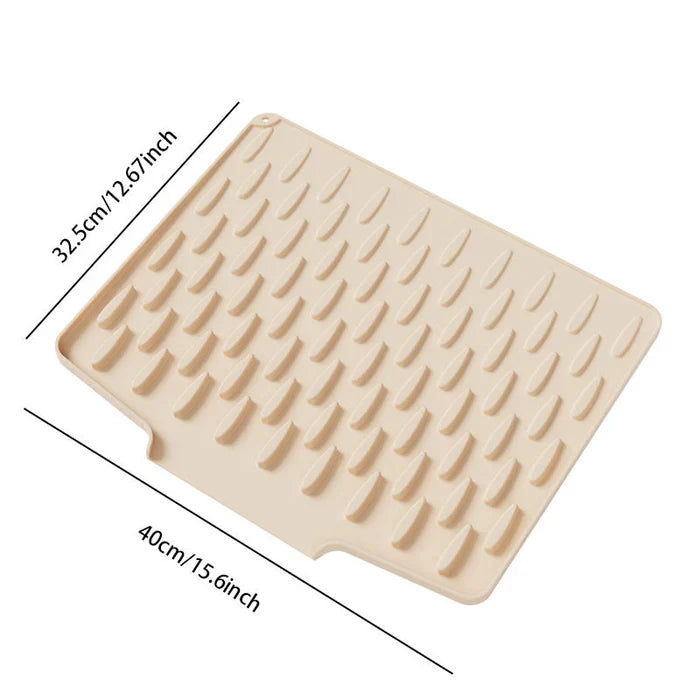 Silicone Drying & Heat-Resistant Mat — Dry Dishes & Protect Counters Without Bulky Racks