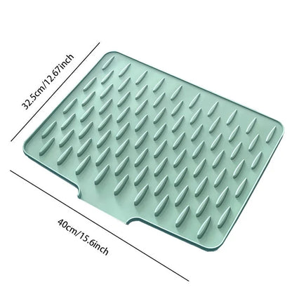 Silicone Drying & Heat-Resistant Mat — Dry Dishes & Protect Counters Without Bulky Racks