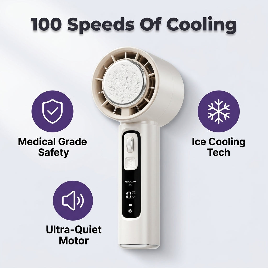 Handheld Bladeless LED Fan — Stay Cool Without Exposed Fan Blades