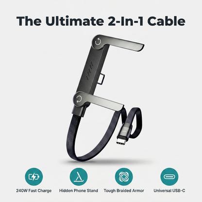 2-in-1 Fast Charging Cable — Charge Your Phone Without Holding It Up