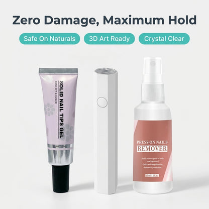 3-in-1 Gel Nail Glue Kit — Long-Lasting Press-On Nails Without Salon Appointments