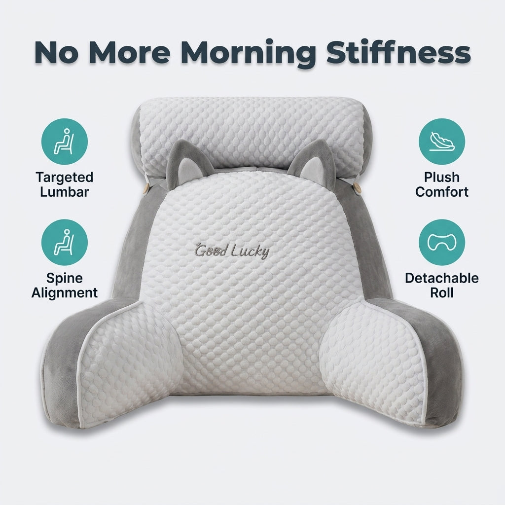 Back & Neck Comfort Pillow — Comfortable Lounging Without Stacking Pillows