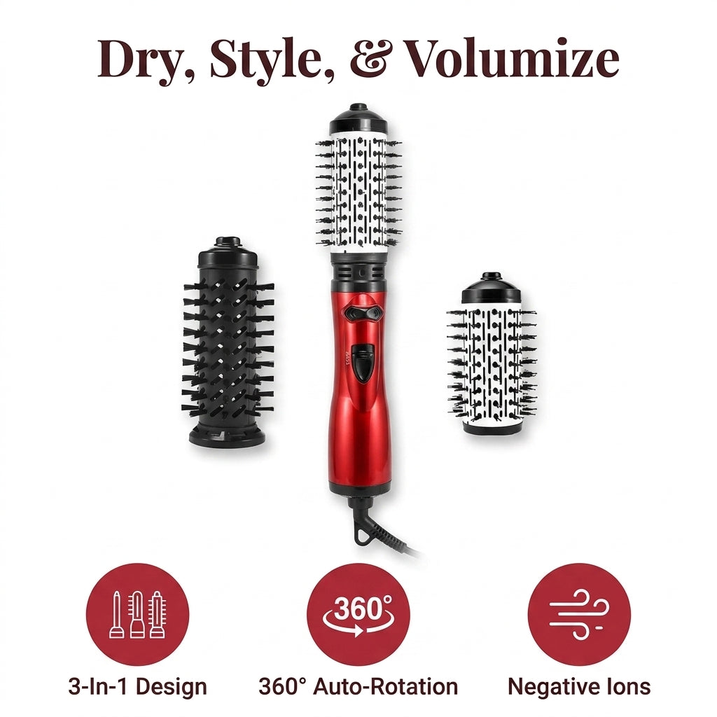 Volumizing Blowout Brush - 3-in-1 tool for salon-quality results at home