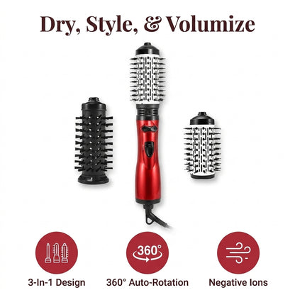 Volumizing Blowout Brush - 3-in-1 tool for salon-quality results at home