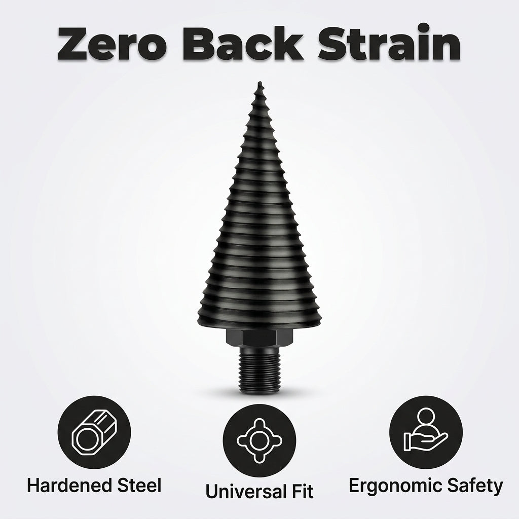 Firewood Drill Bit System — Split Firewood Faster Without Repeated Axe Swings