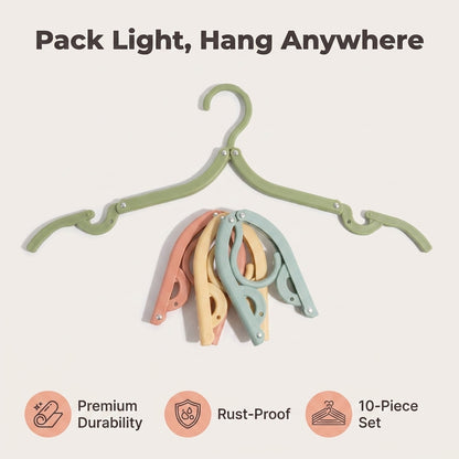 Travel Folding Hangers — Keep Clothes Neat Anywhere Without Bulky Hangers