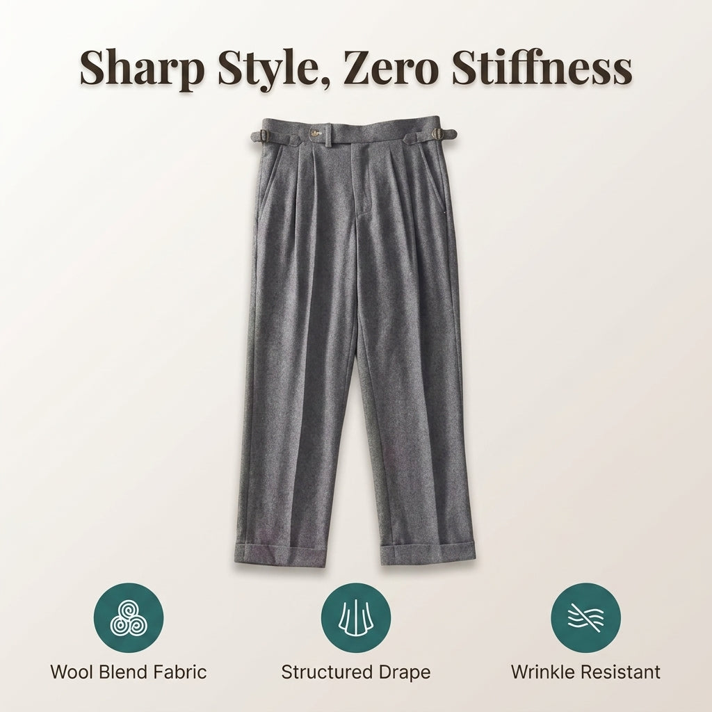 Italian-Style Wool Business Pants — Refined Formal Style Without Stiff, Uncomfortable Trousers