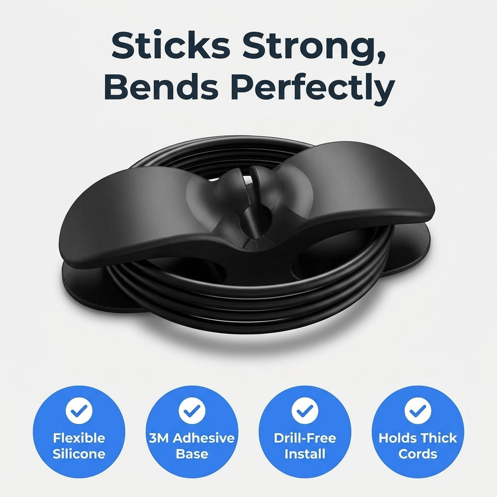 Silicone Cable Organizer — Keep Cords Neat Without Drilling Or Desk Clutter