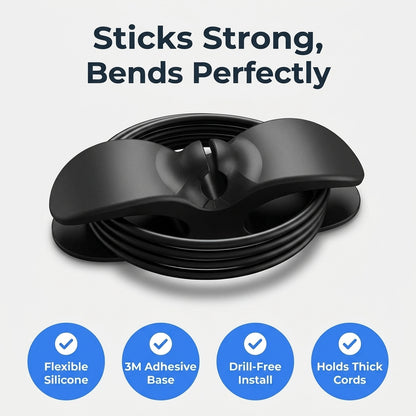 Silicone Cable Organizer — Keep Cords Neat Without Drilling Or Desk Clutter