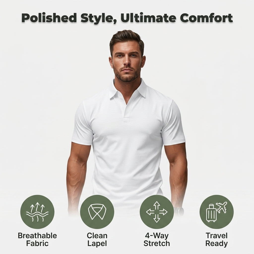 Quick-Dry Short-Sleeve Lapel Shirt — Stay Cool Without Looking Too Casual