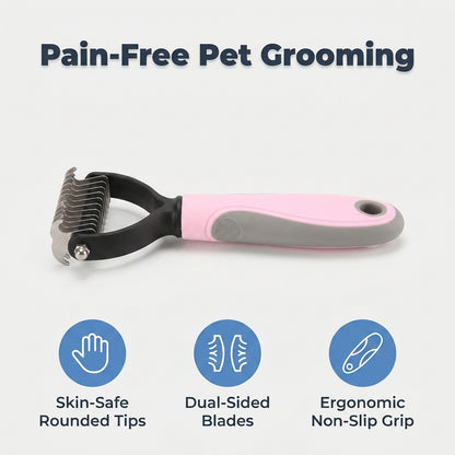 Pet Hair Removal Grooming Comb — Remove Loose Fur Without Painful Pulling