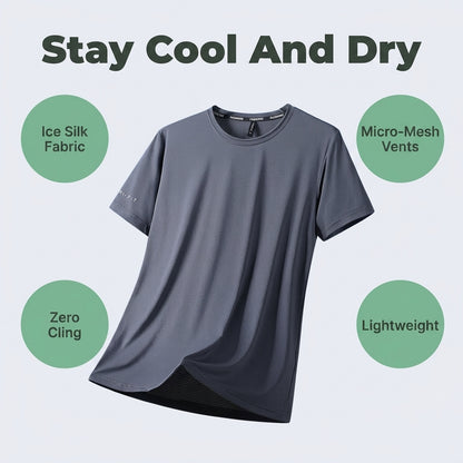 Ice Silk Round Neck T-Shirt — Stay Cool Without Heavy Summer Shirts